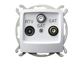 KARO Gniazdo antenowe RTV-SAT z 2 wyjściami SAT biały GPA-S2S/m/00 OSPEL