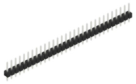 Pin header, 30 pole, pitch 2.54 mm, straight, black, 10048108
