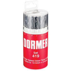 Dormer A191419 A191 No.419 Metric HSS Drill Set of 19 1.0-10.0 x 0.5mm