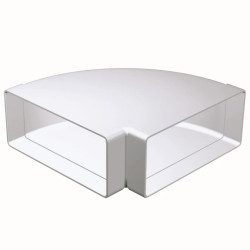 Kolano poziome kanału płaskiego 90 stopni 220x90 białe KP90-4