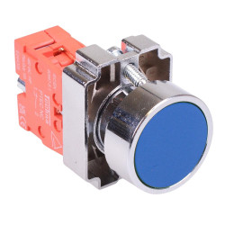 Techna PtecMetPNBlue Blue Flush Push Button Switch Metal 10A 1NC