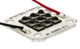 Lampy z wieloma diodami LED na podczerwień SMD 2-pinowa 9-ledowy, λ 850nm, 25 x 25mm, OSLON Black PowerCluster, ILS