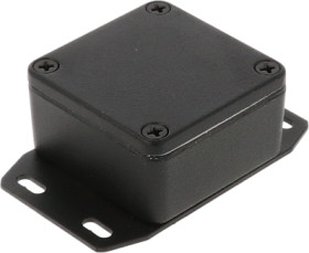 Aluminum die cast enclosure, (L x W x H) 51 x 51 x 25 mm, black (RAL 9005), IP65, 1590WLLBFBK