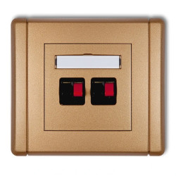 FLEXI Gniazdo głośnikowe podwójne złoty metalik 8FGG-2