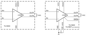 800-ps high-speed rail-rail input comparator with LVDS outputs