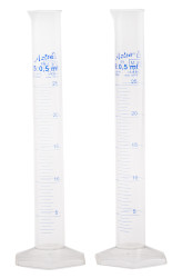 Cylinder miarowy 25ml PMP podziałki Tak RS PRO