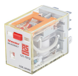 Przekaźnik mocy 24V ac DPDT RS PRO 300W, Wciskane Wciskane