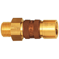 Quick-release coupling, L 45 mm, 35 bar, brass, for hose, 107629