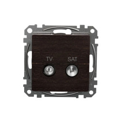 Gniazdo TV/SAT przelotowe (10dB), wenge, efekt drewna, Sedna Design i Elements SDD181478S