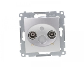 Simon 54 Gniazdo antenowe RD/TV końcowe srebrny mat DAZ.01/43