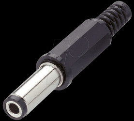 10497 DC power plug, straight, Øi = 2.5 mm, Øa = 5.5 mm, long
