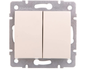LOGI Łącznik zwierny podwójny śrubowy 10AX 250V kremowy 021022103 25129