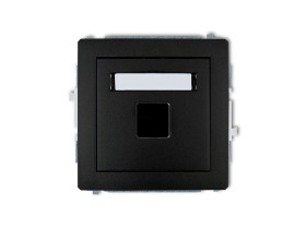 DECO Gniazdo multimedialne pojedyncze bez modułu (standard Keystone) czarny mat 12DGM-1P KARLIK