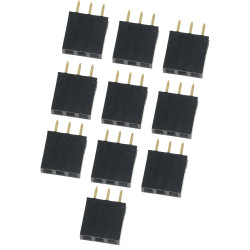 Gniazdo goldpin 1x3 pin żeńskie proste 2.54mm - 10 sztuk