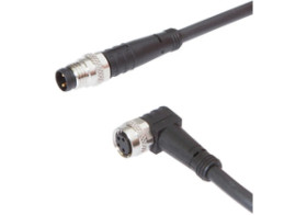 Złącze kablowe kątowe M8 żeńskie 4pin M8 męskie 3pin 3m 3x0,34mm2 PUR IP67 VK30C836