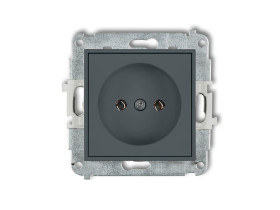 MINI Gniazdo pojedyncze bez uziemienia (bez przesłon torów prądowych) grafitowy mat 28MGP-1 KARLIK