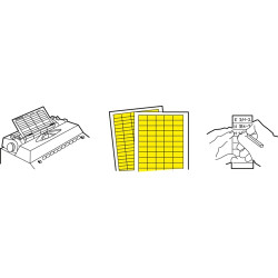 PVC Label, (L x W) 56 x 22 mm, yellow, carrier card, 7-1768019-0, package with 10 pieces