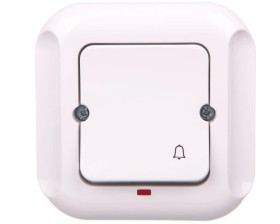 TOPAZ Przycisk zwierny /dzwonek/ z podświetleniem biały WP-7T/S