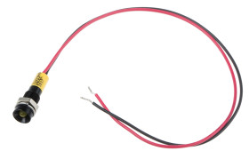 Lampka kontrolna do montażu panelowego 24V dc, Żółta 6mm LED Wyprowadzenia RS PRO
