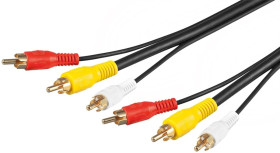 Kabel przyłączeniowy Composite Audio Video, 3 x cinch z przewodem wideo RG59 - Długość kabla 10 m