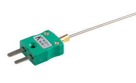 Termopara z izolacją mineralną K średnica 1.5mm długość 500mm -100 → +1100°C Wtyk miniaturowy RS PRO