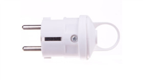Wtyczka Prosta 10/16A 250V 2P+Z Z Uchwytem Biała Em-Grc-01 P0038