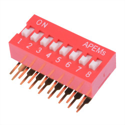 NDA08TV APEM 8-Way Right Angle DIP Switch SPST