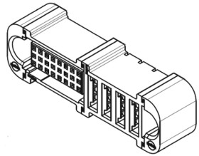 Gniazdo PCB 28 -pinowe 3 -rzędowe raster: 2.54mm typu płytka – płytka Proste Przewlekany