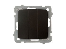 KARO Wyłącznik potrójny IP-20 zaciski gwintowe czekoladowy metalik ŁP-13S/m/40 OSPEL