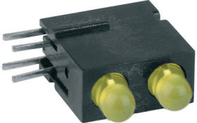 Signal light, yellow/yellow, 20 mcd, pitch 2.54 mm, LED number: 2, 1801.7731