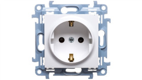 Simon 10 Gniazdo Pojedyncze Schuko Z Przesłonami Białe 16A 250V Ip20...