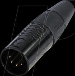 RC5M-B XLR cable plug 5-pin, black chrome housing