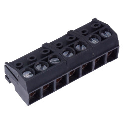 7-Way 5.00mm Pin Strip Pluggable Terminal Block Grey 8A 300V