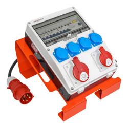 Rozdzielnica budowlana na stojaku zabezpieczona SET-S/FI przenośna z gniazdami 16A 32A CEE MENNEKES 4x230V rozdzielnia elektrycz