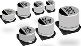 Electrolytic capacitor, 10 µF, 16 V (DC), ±20 %, SMD, Ø 4 mm, EEEHB1C100R