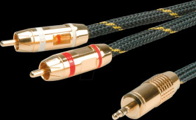 11.09.4276 Audio cable, 3.5 mm jack plug on 2x cinch plug, 5.0 m