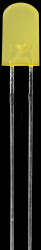 L-173YD LED, stackable, 5.0x2.5 mm, wired, yellow, 8 mcd, 100°