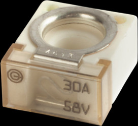 Automotive flat fuse, 30 A, 58 V, (L x W x H) 20 x 11.8 x 23.5 mm, CF030