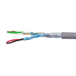 Kabel do transmisji danych 2 -parowy 0,35 mm² 4 -rdzeniowy Ekranowany 22 AWG AWG PVC 300 V