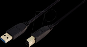 CU0024 USB 3.0 cable, USB-A/M to USB-B/M, black, 2 m