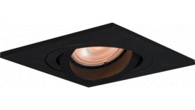 Oczko Sufitowe Wpuszczane Kwadrat Czarne Regulowane