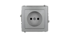 Deco Gniazdo Pojedyncze B/U Srebrny Metalik 7Dgp-1P