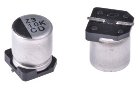 Kondensator 10μF 80V dc SMD Nichicon 6.3 (Dia.) x 7.7mm