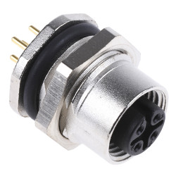 Złącze wielostykowe przemysłowe 5-pinowe M12, panelowe Wtyczka binder