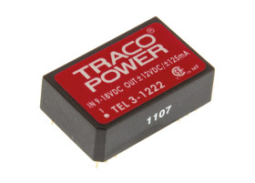 Przetwornica DC-DC, 3W, Uwe 9 → 18 V DC, Uwy ±12V dc, Iwy ±125mA, TRACOPOWER