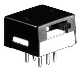 Przełącznik suwakowy, DPDT, montaż PCB, 28 V dc, 120V ac, 1 A przy 250 V AC, 3 A przy 120 V AC, 3 A przy 28 V DC, -40