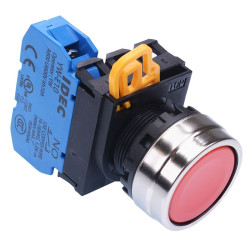 YW4B-M1E10R Red 22mm Metal Bezel Momentary Push Button Switch NO IP65 IDEC