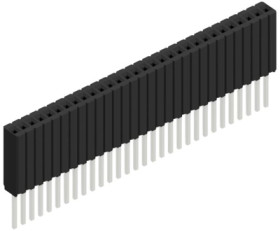 Socket header, 30 pole, pitch 1.27 mm, straight, 10027491