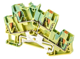 Dwurzędowa złączka szynowa Phoenix Contact poziomy: Podwójny 26 → 12AWGWciskane PTTBS 2.5-PE 24A 800 V