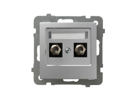 AS Gniazdo antenowe typu "F" podwójne srebrne GPA-2GF/m/18 OSPEL